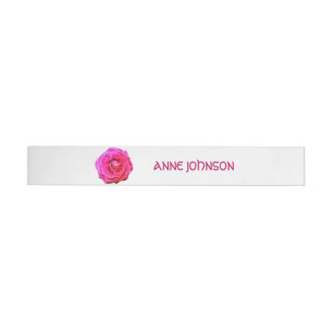 Étiquettes de adresse de fleurs roses