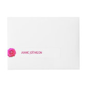 Étiquettes de adresse de fleurs roses (Devant)