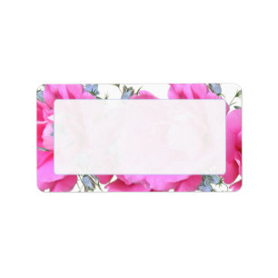Étiquettes de adresse de fleurs roses douces