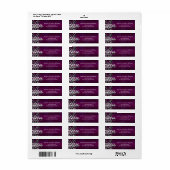 Étiquettes de adresse de flocon de neige magenta e (Feuille entière)
