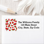 Étiquettes de adresse de fruits de pastèque (En situation)