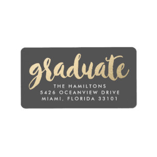 Étiquettes de adresse de graduation de Faux Gold F