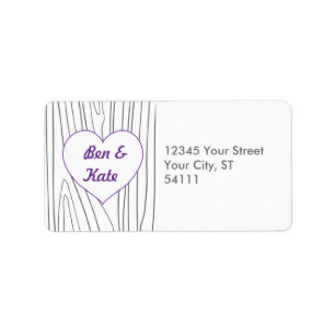 Étiquettes de adresse de grains de bois - violet e