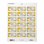 Étiquettes de adresse de Grauation Jaune et Or (Feuille entière)