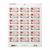 Étiquettes de adresse de Grauation Rouge et Or (Feuille entière)