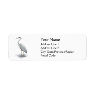 Étiquettes de adresse de héron de grand bleu