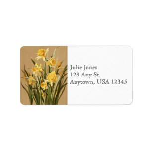 Étiquettes de adresse de jonquilles vintages