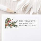 Étiquettes de adresse de la carte de Noël Holiday (En situation)