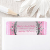 Étiquettes de adresse de la Fame Party Silver & Ro (En situation)