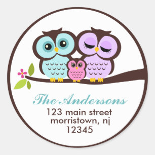 Étiquettes de adresse de la famille Owl