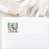 Étiquettes de adresse de la famille Snowman (En situation)