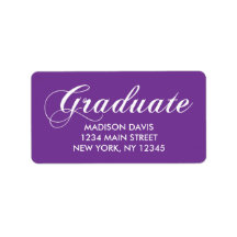 Étiquettes de adresse de la Graduation Violet