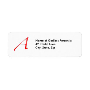 Étiquettes de adresse de la lettre d'écarlate "A