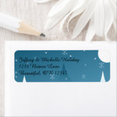 Étiquettes de adresse de la Lune d'hiver et des fl (En situation)