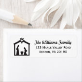 Étiquettes de adresse de la Nativité de Noël (En situation)