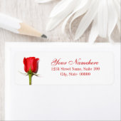Étiquettes de adresse de la Rose rouge (En situation)