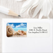 Étiquettes de adresse de la scène de plage (En situation)