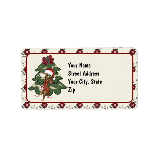 Étiquettes de adresse de la souris de Noël (Devant)