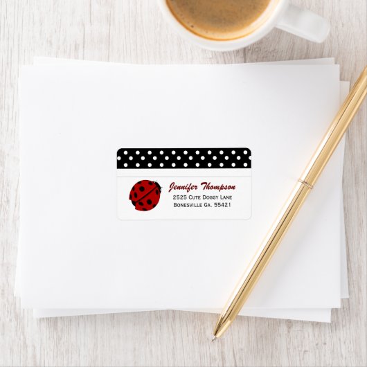 Étiquettes de adresse de Ladybug (En situation)