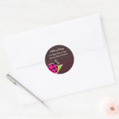 Étiquettes de adresse de Ladybug rose et Brown (Enveloppe)