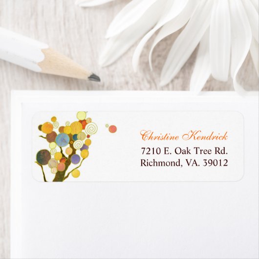 Étiquettes de adresse de l'Arbre Art déco chic (En situation)