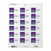 Étiquettes de adresse de l'arbre de Noël d'or (Feuille entière)