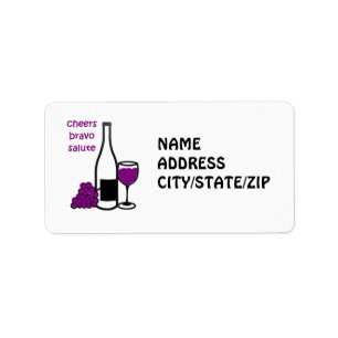 ÉTIQUETTES DE ADRESSE DE L'ENTHOUSIASME DU VIN