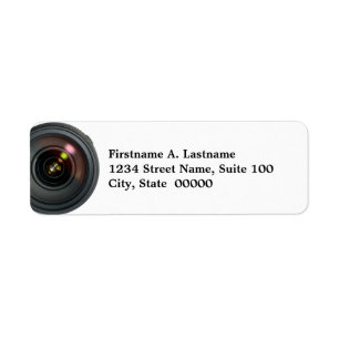Étiquettes de adresse de lentilles de caméra