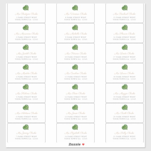 Étiquettes de adresse de l'enveloppe de la feuille (Feuille)