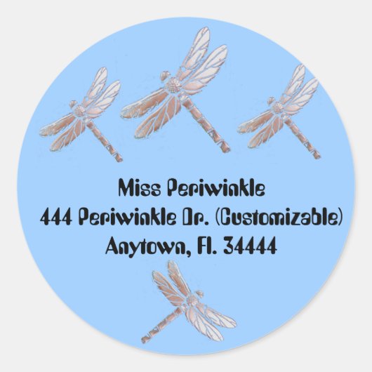 Étiquettes de adresse de libellules (Devant)