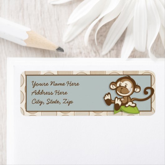 Étiquettes de adresse de Lil Cute Monkey (En situation)