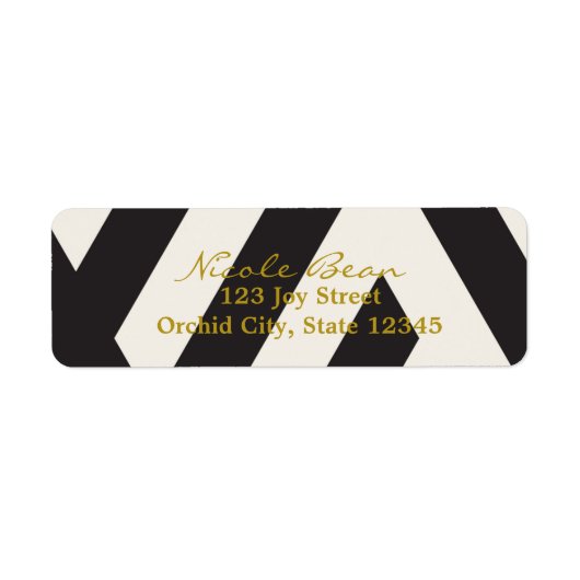 Étiquettes de adresse de l'invitation Black White (Devant)