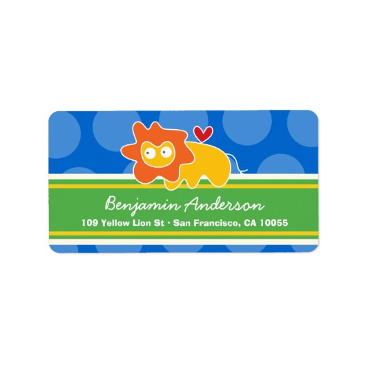 Étiquettes de adresse de Lion de Whimson mignon (Devant)
