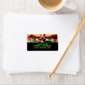 Étiquettes de adresse de l'oeil de la bande dessin (En situation)