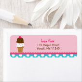 Étiquettes de adresse de magasin de crème glacée (En situation)