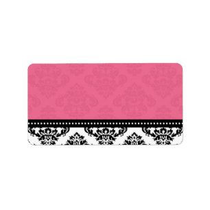 Étiquettes de adresse de mariage damassé de chèvre