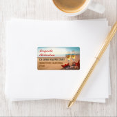 étiquettes de adresse de mariage de plage (En situation)