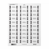 Étiquettes de adresse de Mariage noir Art déco (Feuille entière)