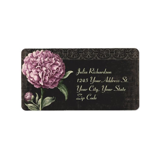 étiquettes de adresse de mariage vintage (Devant)