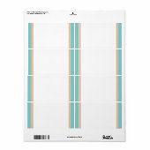 Étiquettes de adresse de messagerie : AQUA VERT LÉ (Feuille entière)