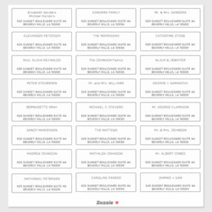 Étiquettes de adresse de messagerie individuels pe