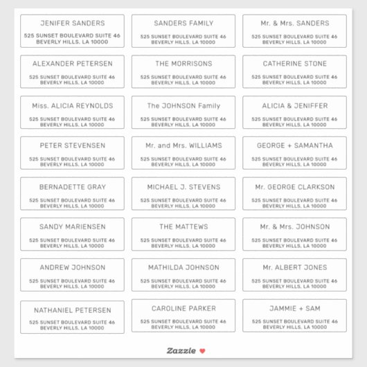 Étiquettes de adresse de messagerie individuels pe (Feuille)