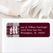 Étiquettes de adresse de monogramme de MacGregor T (En situation)