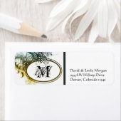 Étiquettes de adresse de monogrammes Art Déco (En situation)