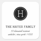 Étiquettes de adresse de monogrammes de famille en (Devant)