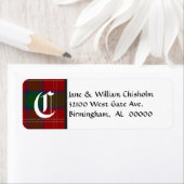 Étiquettes de adresse de monogrammes de Tartan de  (En situation)