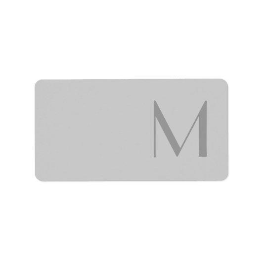 Étiquettes de adresse de monogrammes gris modernes (Devant)