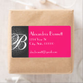 Étiquettes de adresse de monogrammes léopards et r (En situation)