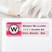 Étiquettes de adresse de Monogrammes rose brillant (En situation)