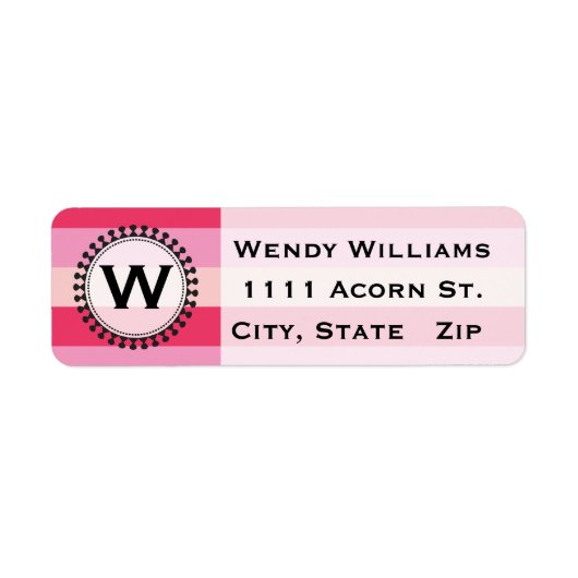 Étiquettes de adresse de Monogrammes rose brillant (Devant)